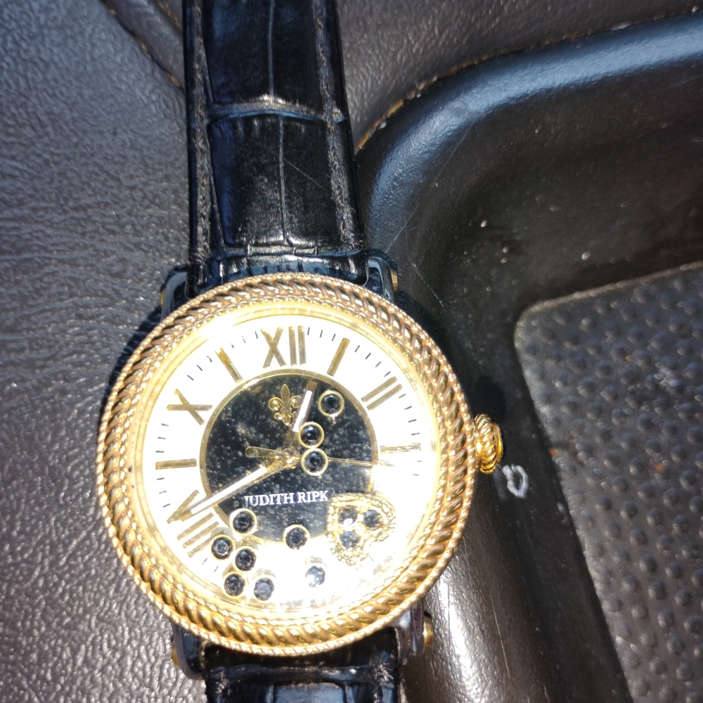 Judith Ripka Black and Gold Men's Watch